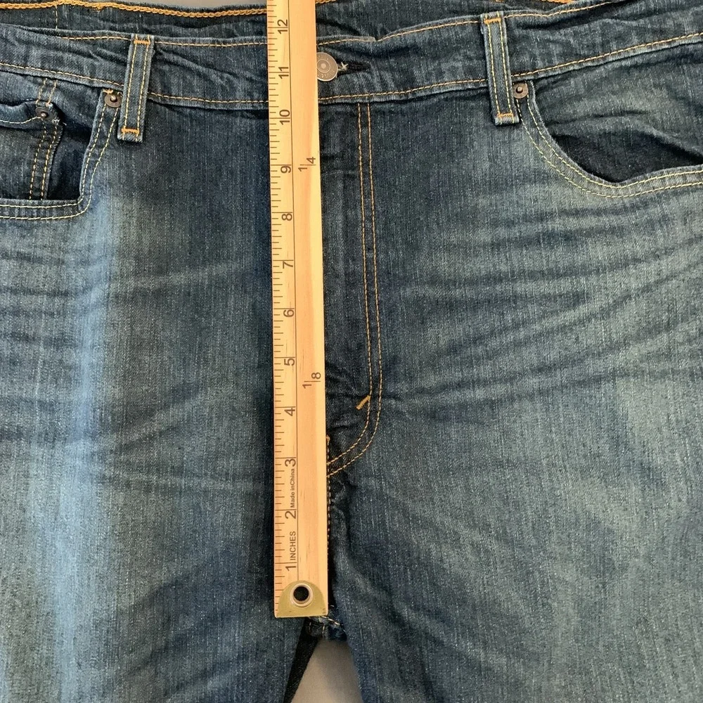 Levis 502 Jeans‎ Mens 40x30 Blue Faded Medium Wash Regular Tapered Stretch Denim